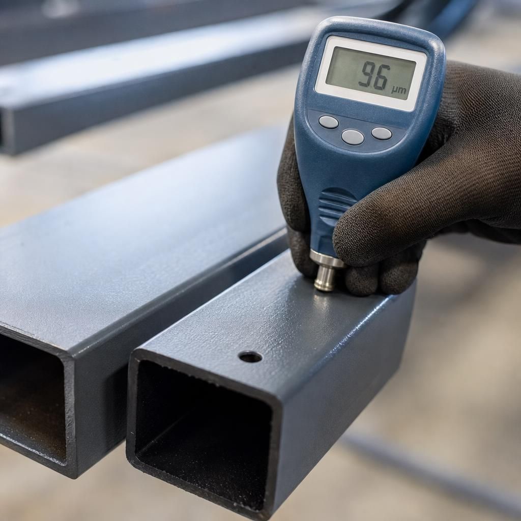 Measuring coating thickness with a gauge