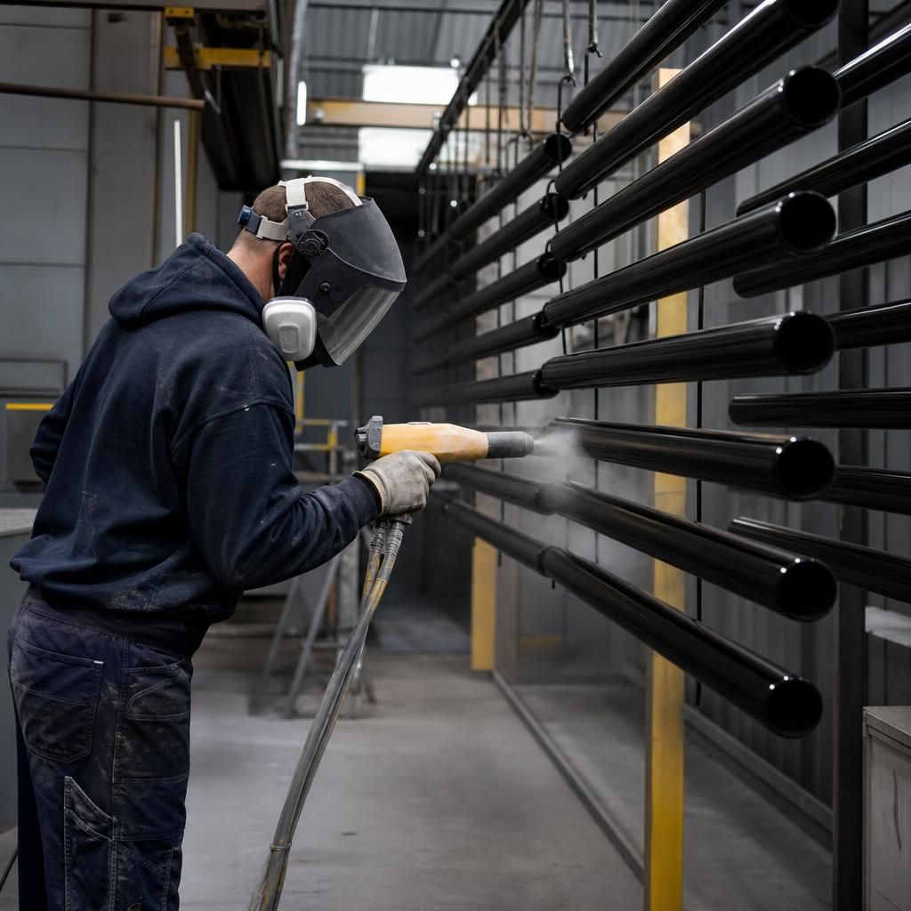 Technician monitoring environmental conditions
