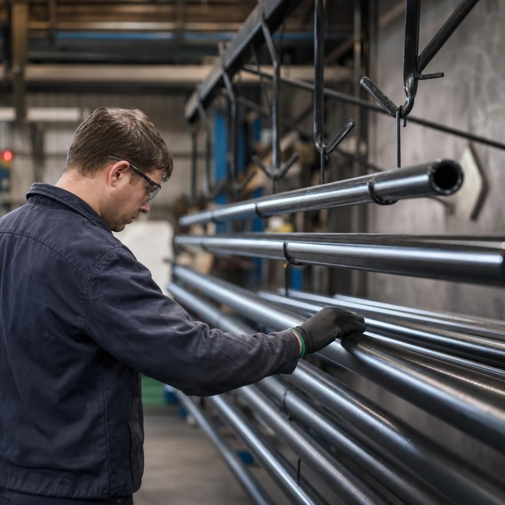 Coated scaffold tubes in storage