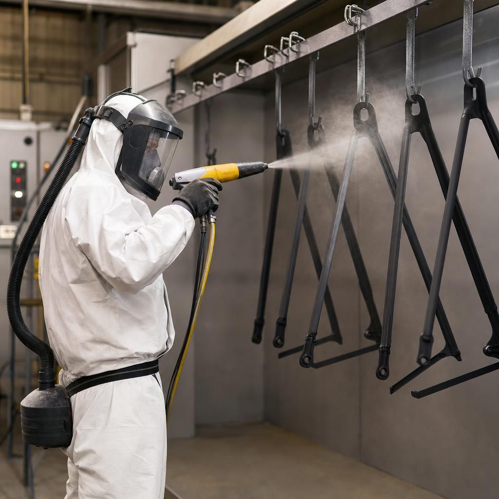 Skilled technician inspecting coated surface