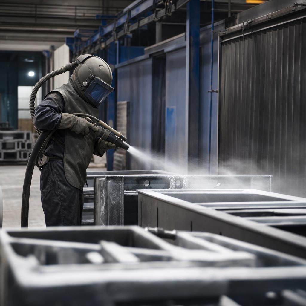 Diverse Metal Components Ready for Blasting