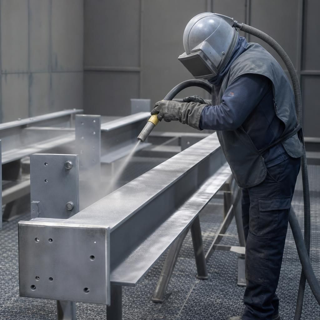 Collection and delivery service for shot blasting