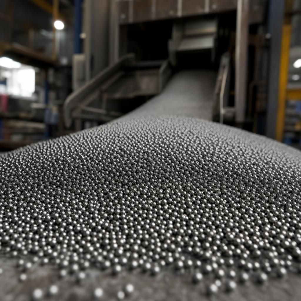 Efficient blasting process with stainless steel shot
