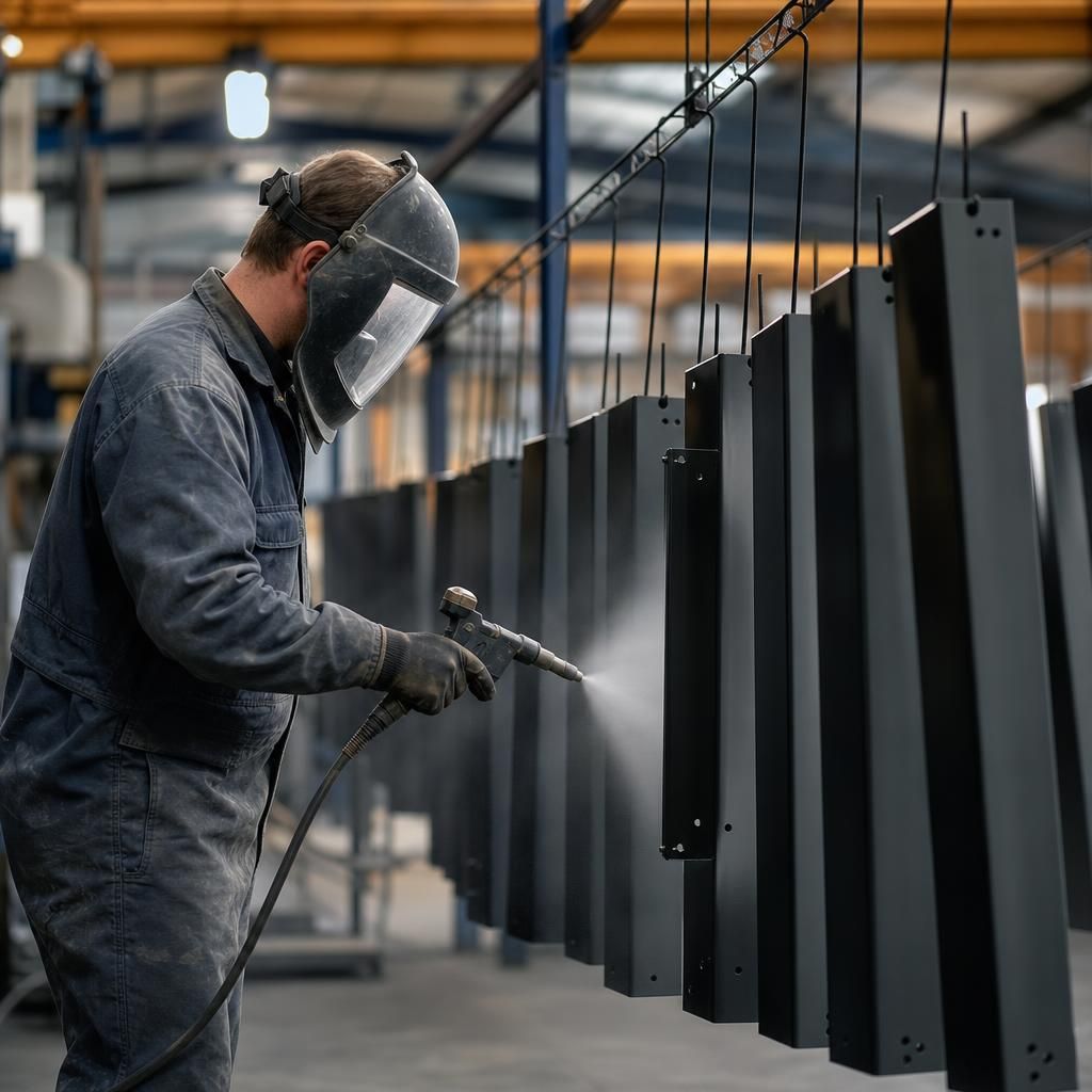 Steel component with epoxy coating