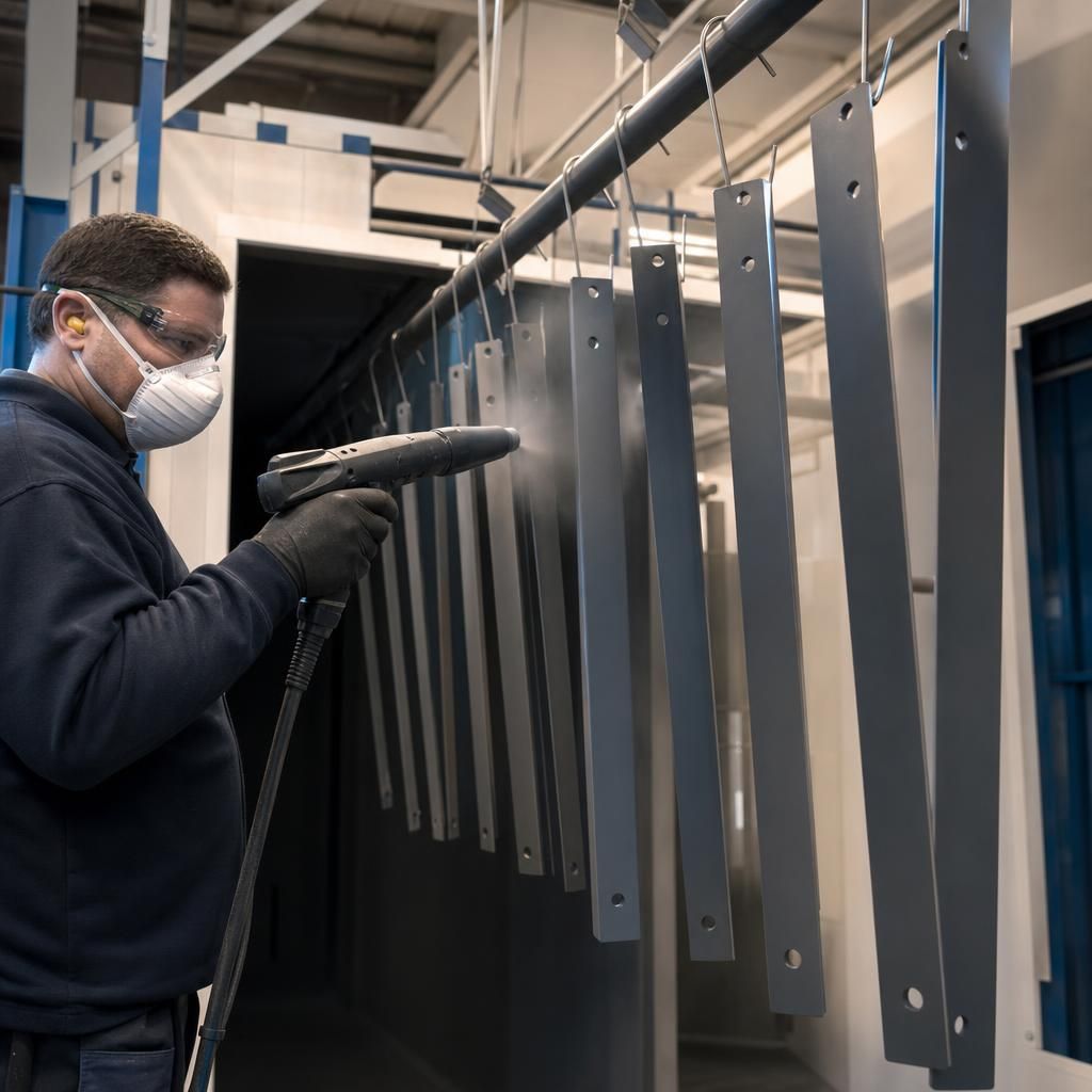 Steel framework coated for chemical resistance
