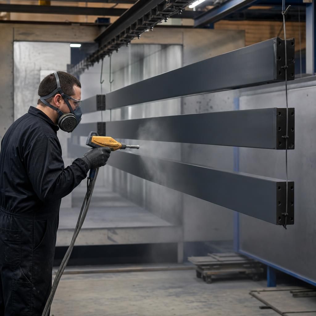 Efficient logistics for powder coating