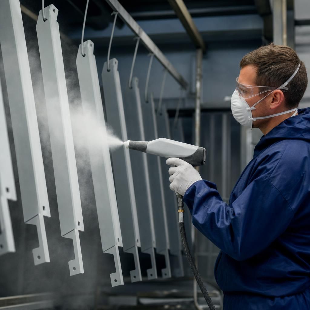 Electrostatic powder coating application