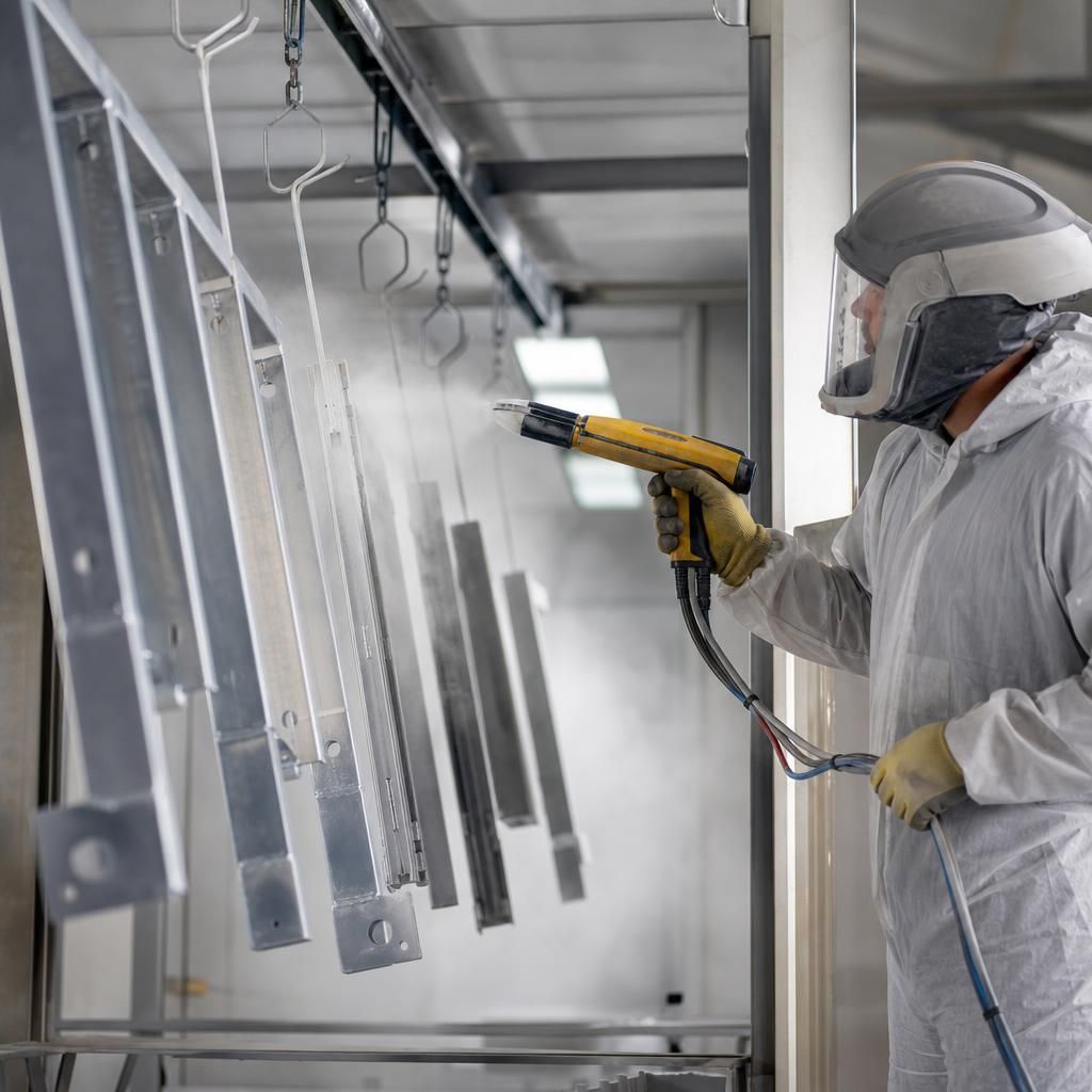 Curing process of powder coating on metal