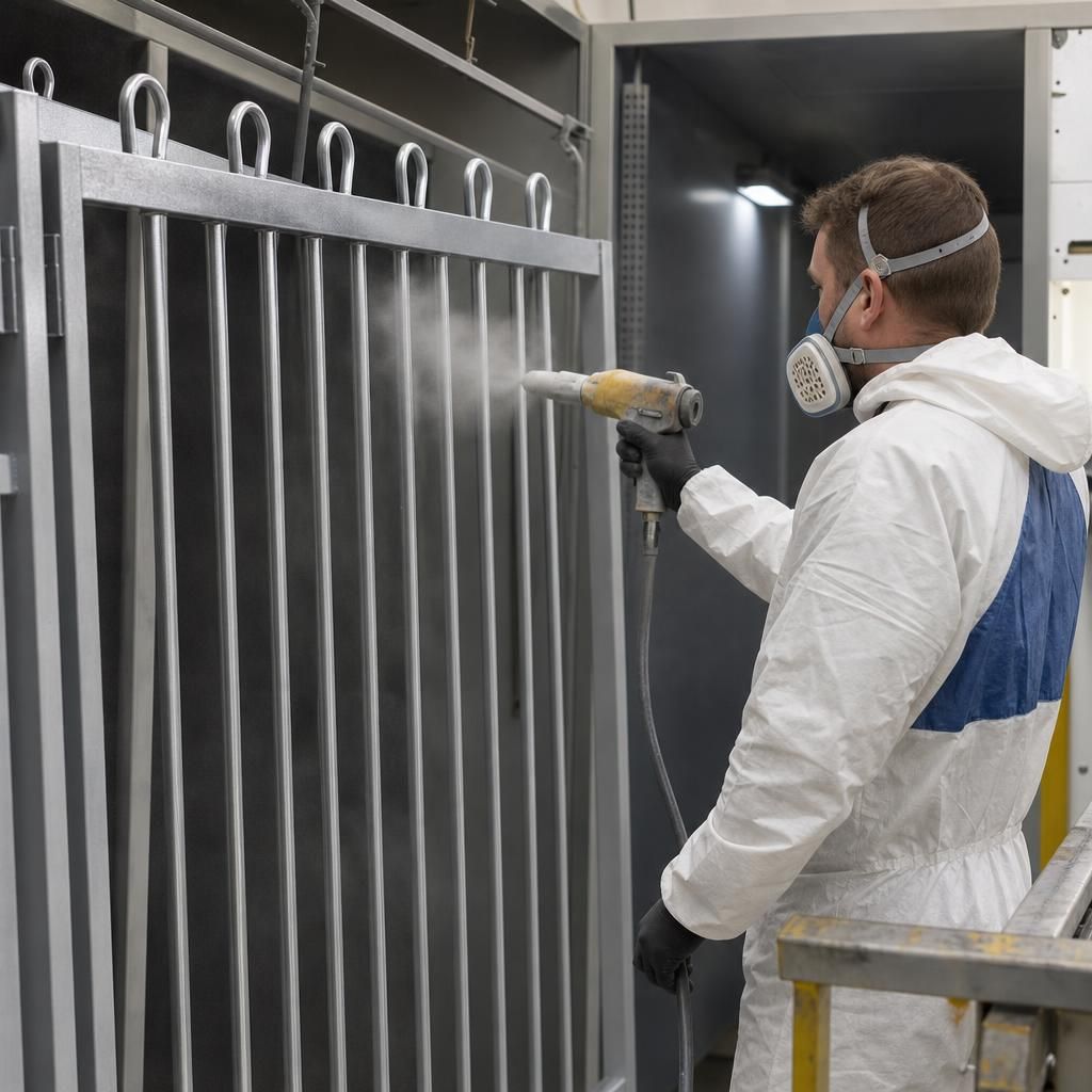 Large metal frame with industrial powder coating