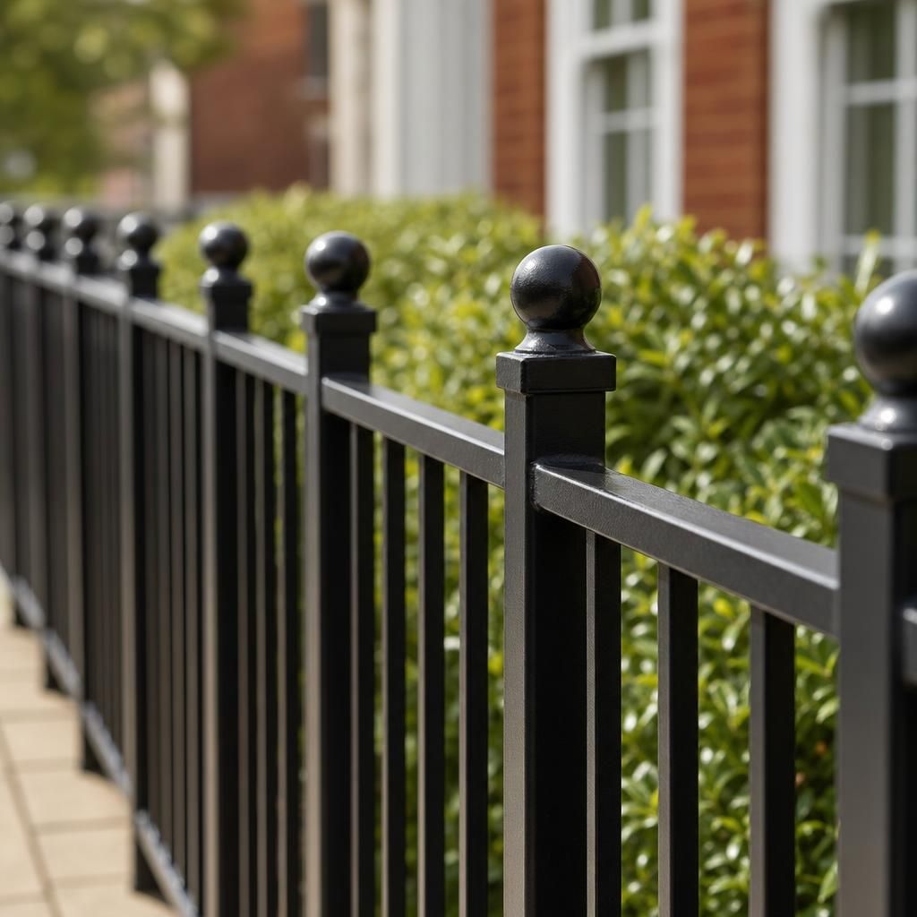 Colourful powder-coated steel railings