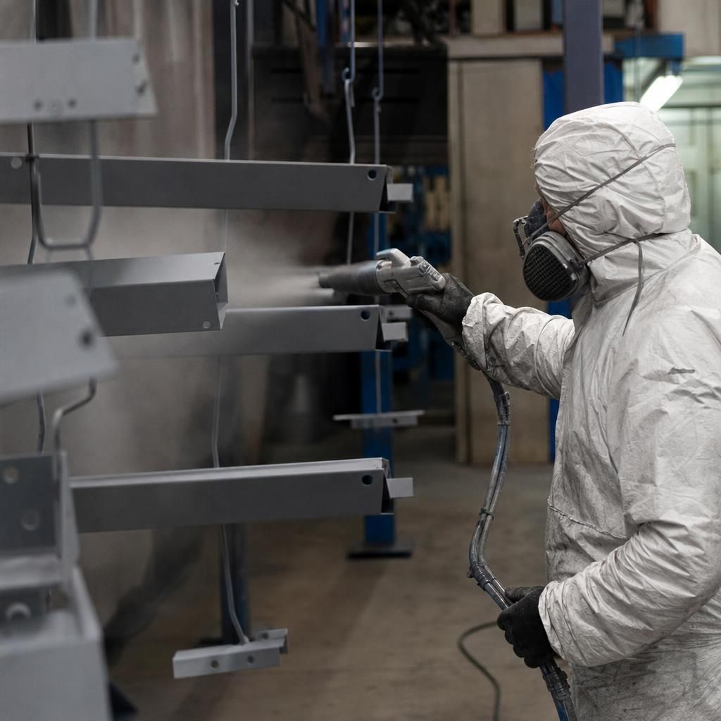 Industrial powder coating facility