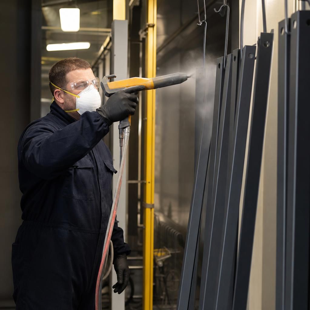 Technician applying anti-corrosion coating