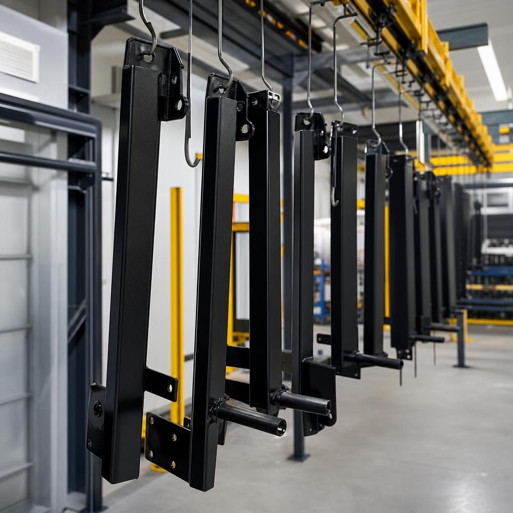 Glossy-finish-black-powder-coated-metal