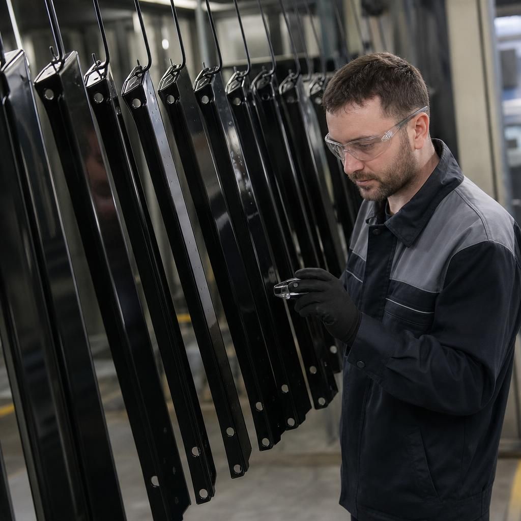 Black Powder Coated Metal Parts