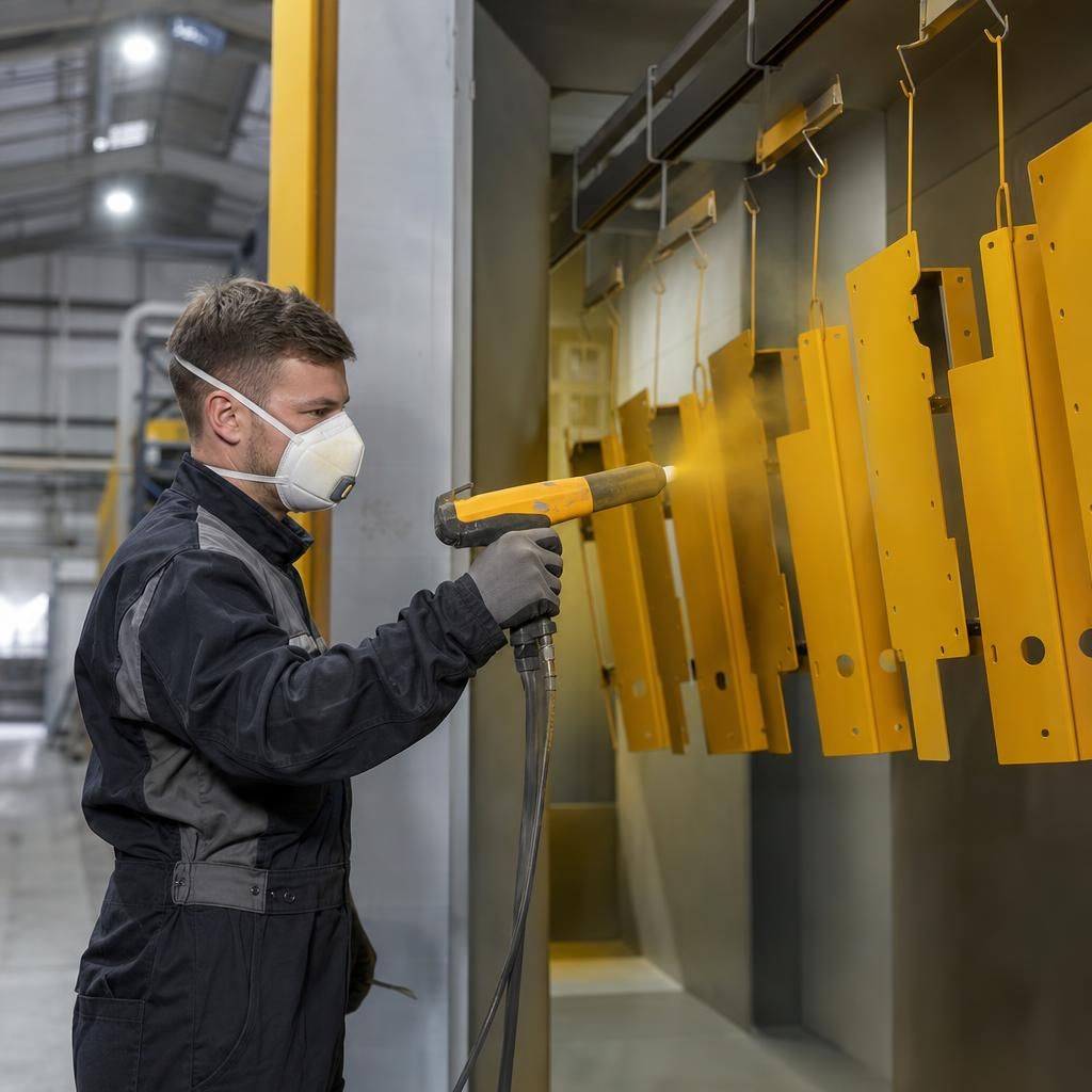 Close-up of corrosion-resistant powder-coated metal
