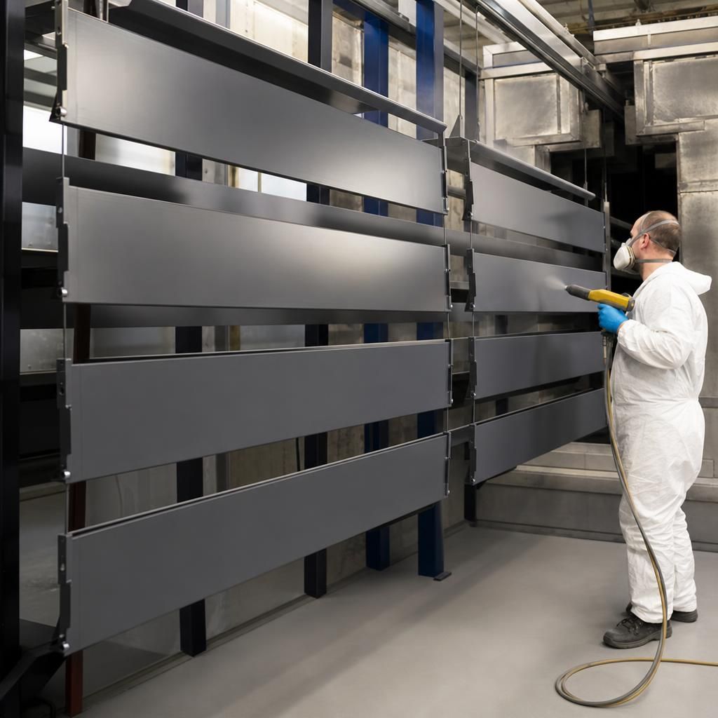 Steel panel with smooth powder coated finish