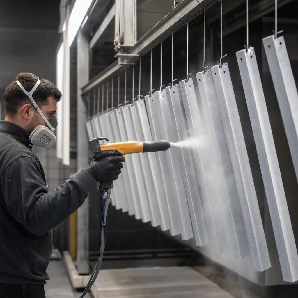Metal components with a flawless powder-coated finish