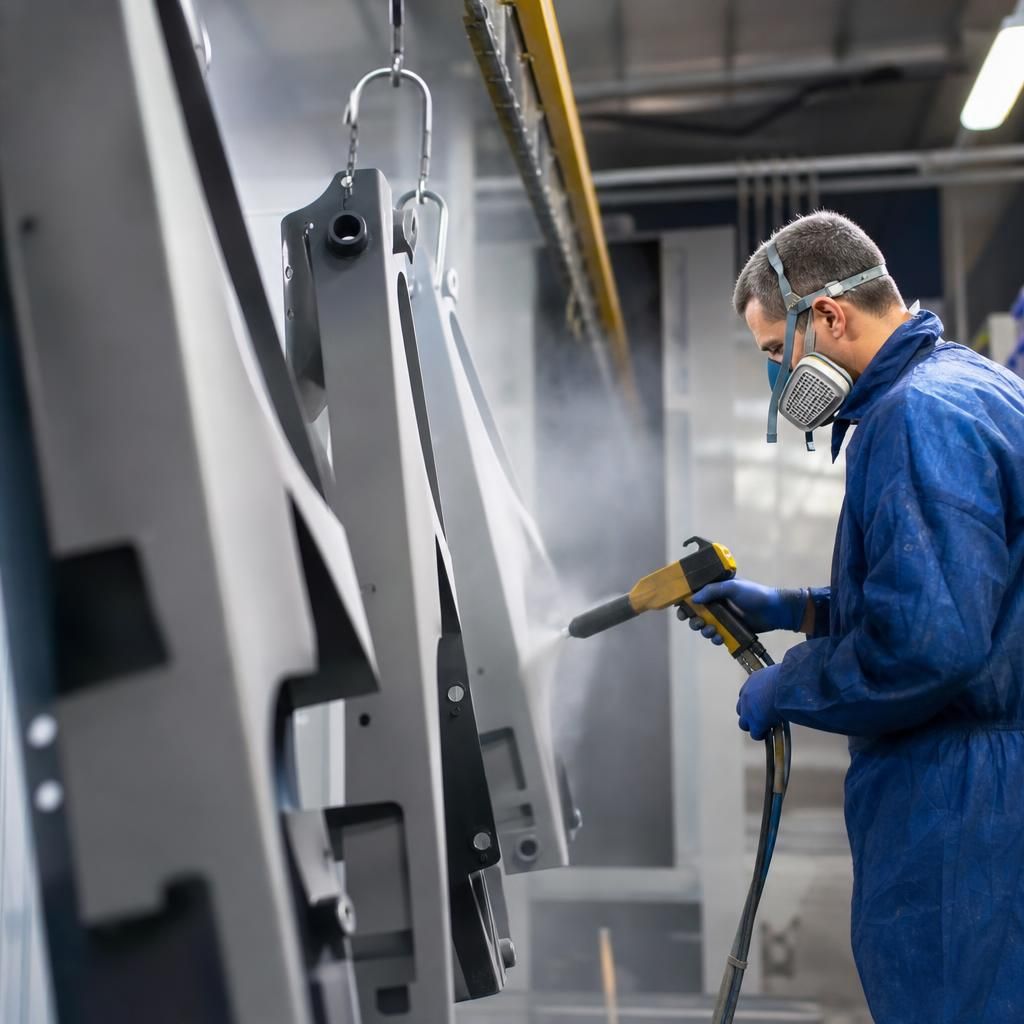 High precision electrostatic powder coating process