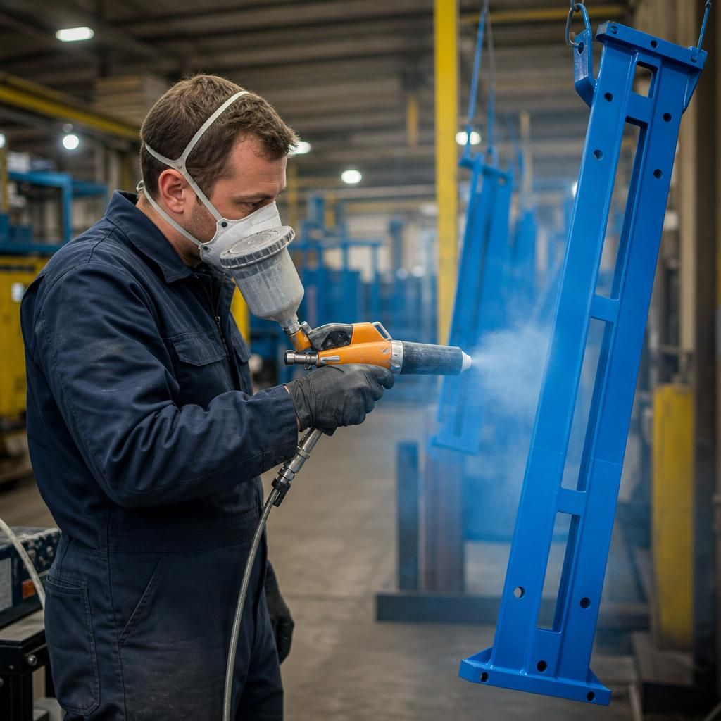 Nylon powder coated metal component with enhanced slip resistance