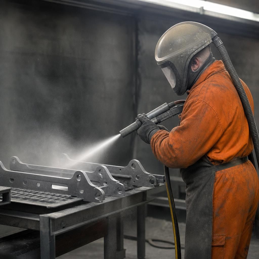 Close-up of degreasing equipment in use