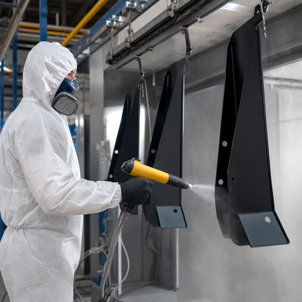 Collection and delivery service vehicles for powder coating