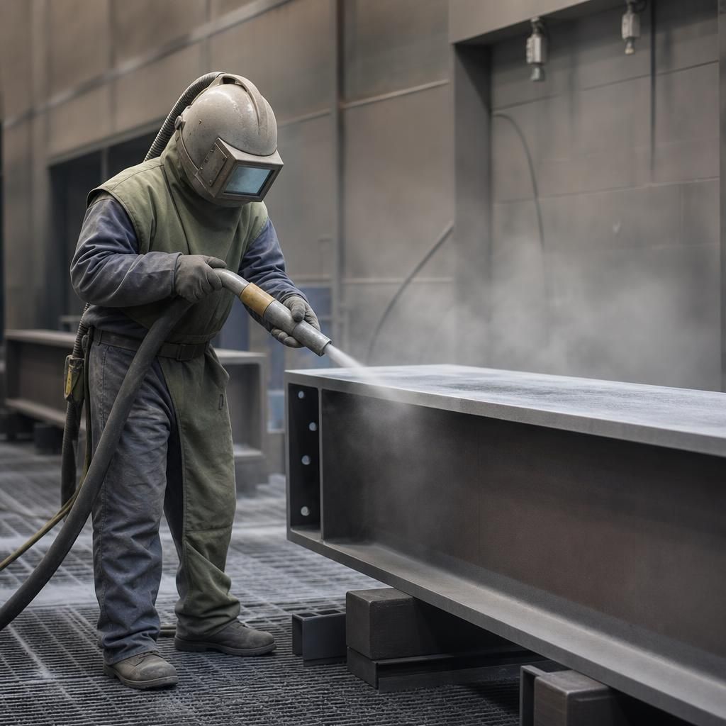 Automotive parts being prepared for coating