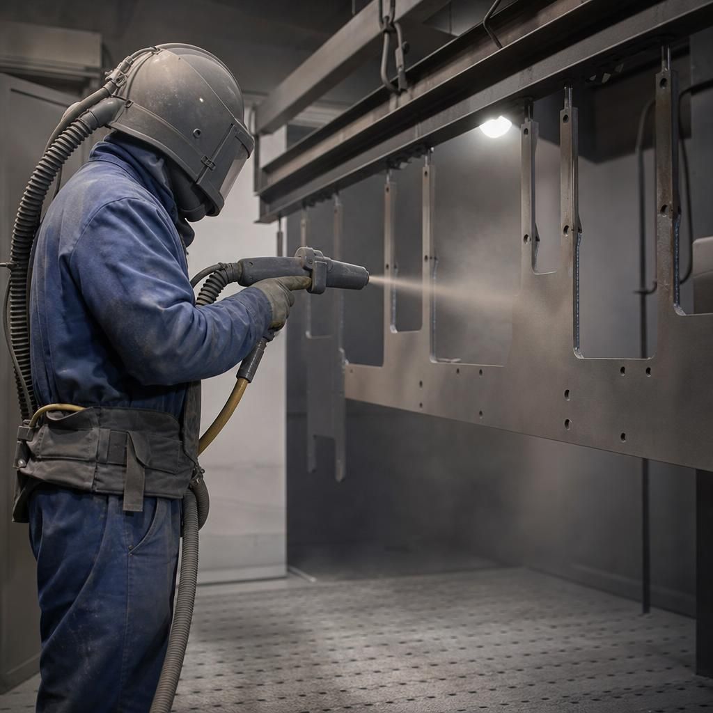 Close-up of Shot Blasting Media