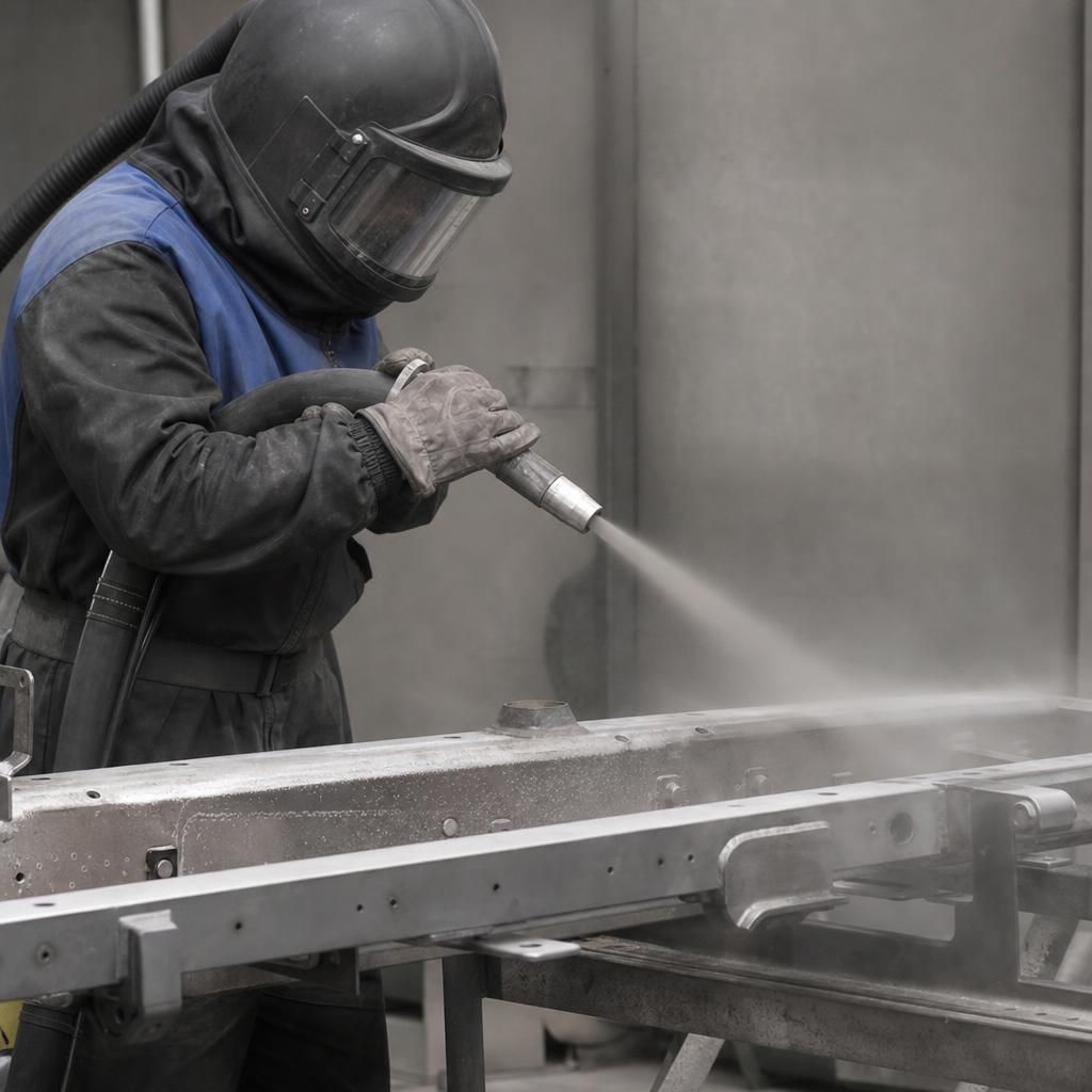 Ceramic shot blasting surface