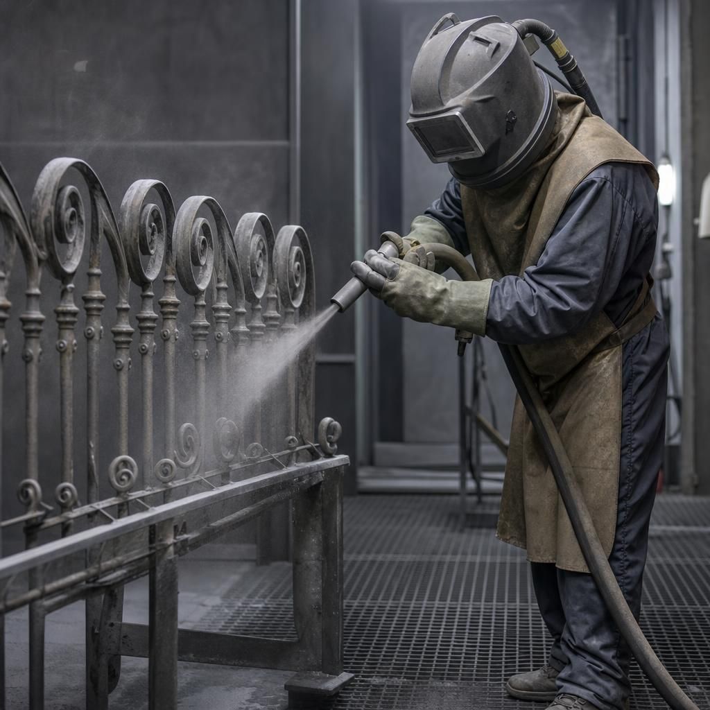Protective coating application on wrought iron